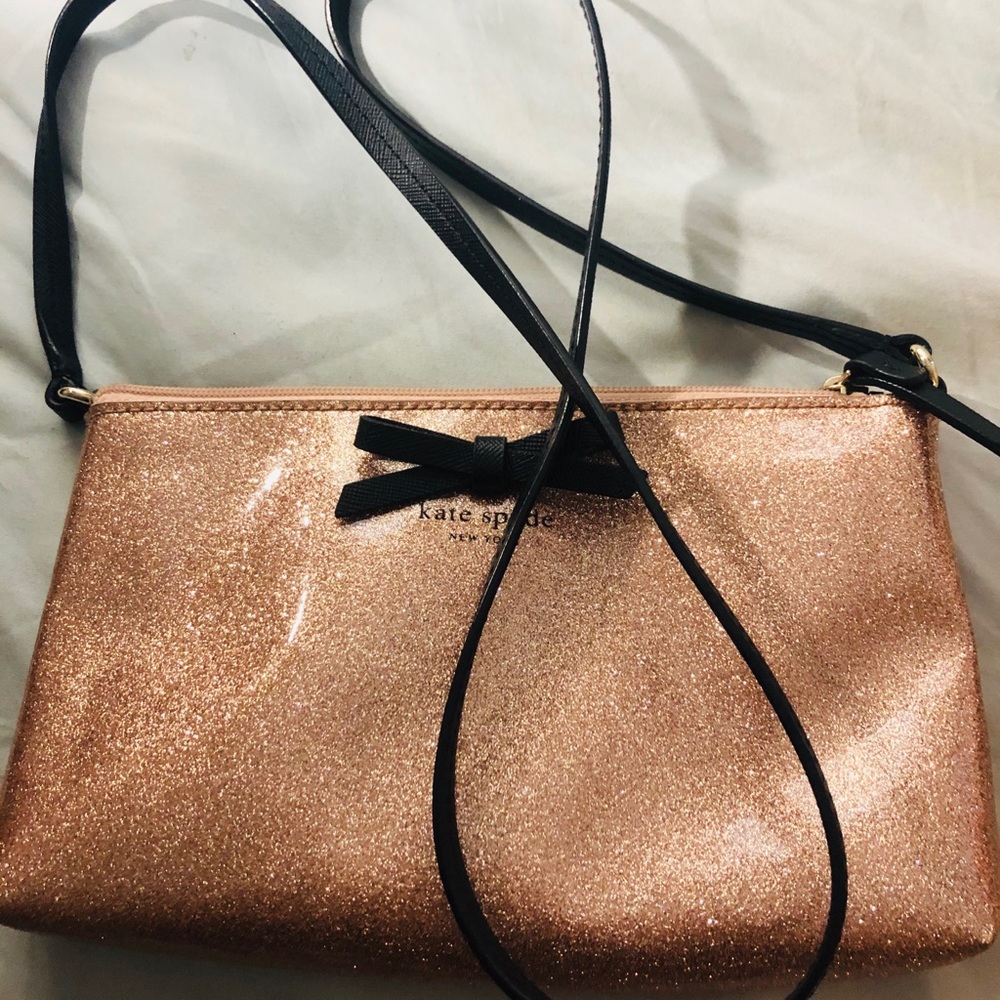 Beautiful sparkling pale pink Kate Spade bag.